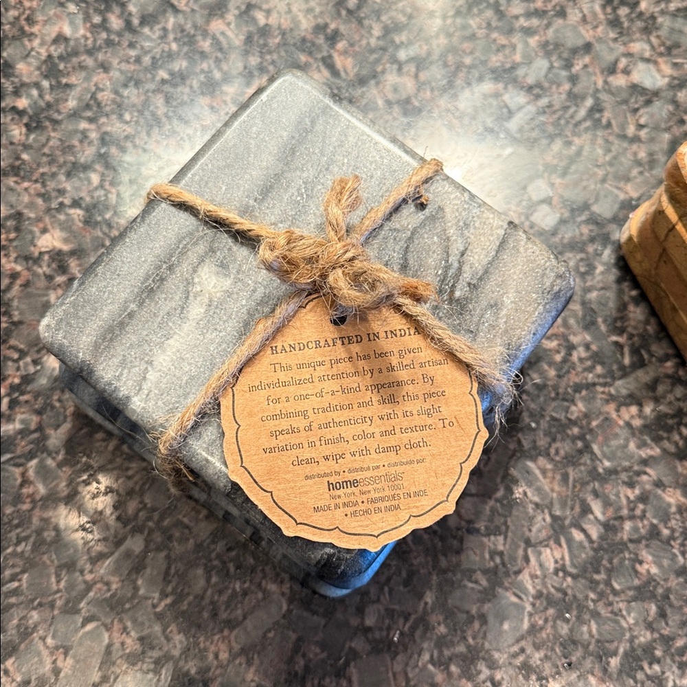 Handcrafted Stone Coasters - Gray